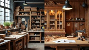 découvrez les principales différences entre la menuiserie standard et l’ébénisterie d’art : techniques, matériaux, savoir-faire et niveaux de personnalisation pour mieux choisir selon vos besoins.