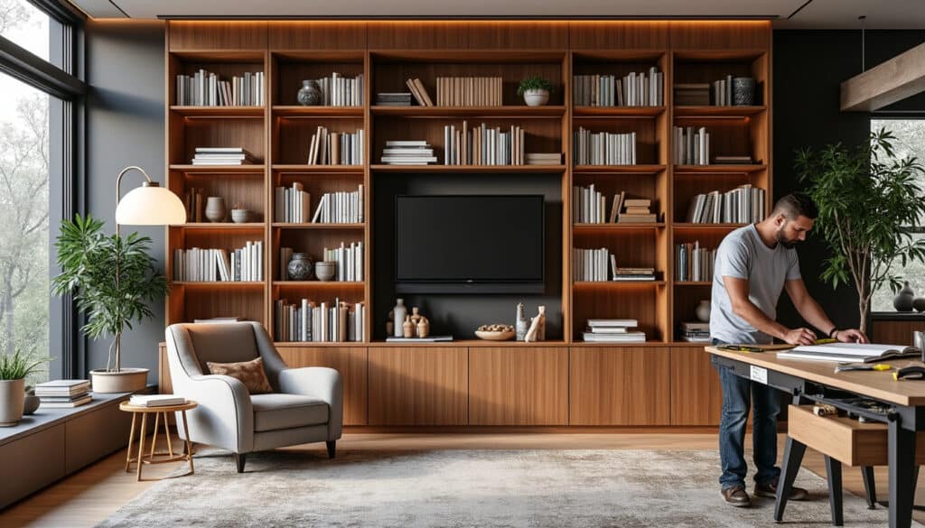 vous souhaitez une bibliothèque sur mesure ? découvrez qui contacter entre un menuisier et un agenceur pour concrétiser votre projet et obtenir un rendu unique et personnalisé.